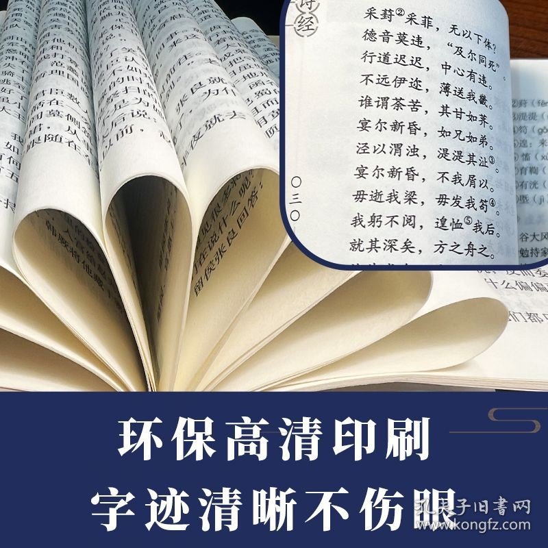 【正版】诗经典藏国学传世之作精选原文+注释+译文阅读 唤醒血脉诗意基因穿越三千年浪漫智慧 国学经典必读文学鉴赏收藏指南书籍