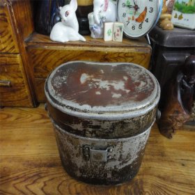 民国时期满洲国日本老铝制饭盒怀旧民俗老物品。