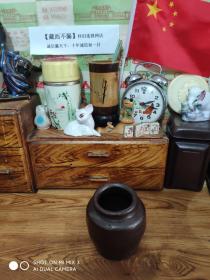 清末民初期酱釉罐窑变釉釉色均匀老罐民俗老物品。