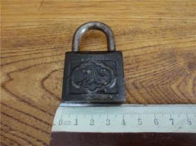 上世纪70-80年代狮子牌老铁锁老锁老物件无钥匙。