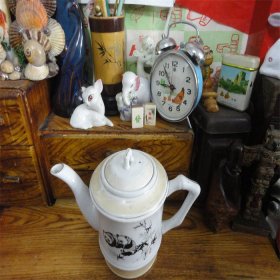 上世纪70-80年代熊猫图案瓷壶水壶茶壶民俗老物品。