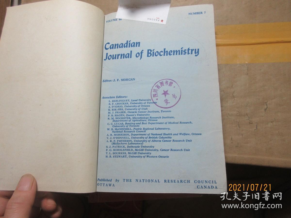 CANADIAN JOURNAL OF BIOCHEMISTRY 1966合订 精 8426