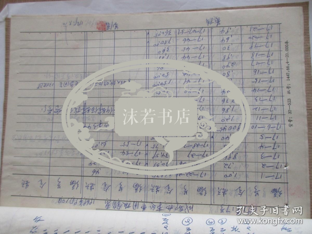 国营东河印制公司成都办事处工资单38页 8064