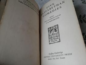 Five Elizabethan Comedies （英文原版  精装本  The World's Classics  Oxford University Press牛津大学出版社牛津版A.K. McIlwraith文学英语）