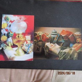 80年代 礼物与饰品 明信片2枚合售