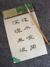 手写书法作品  A4大小   潜水喧闹 深潭无波