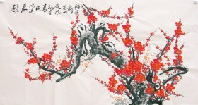 【西门亚石老师大六尺梅花】纯手绘国画书法名人名家字画山水人物花鸟梅花牡丹 编号05764