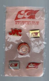 南开大学建校八十周年纪念章、共伍件，1999年