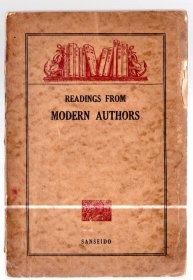 READINGS FROM MODERN AUTHORS【近代作品抄】昭和十五年【1940】出版 、三省堂