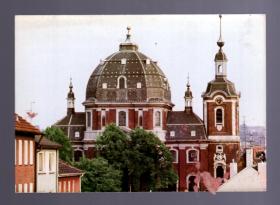 外国明信片一张；PFARRKIRCHE ST  JOHANN-BAPTIST【二】教堂。15x10.5cm。