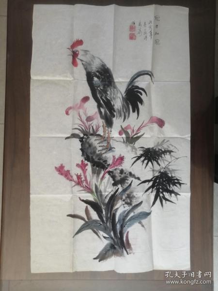 画家 朱海涛 画作一幅；冠已加冠 、99x60 cm。