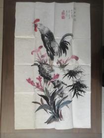 画家 朱海涛 画作一幅；冠已加冠 、99x60 cm。