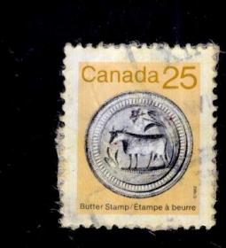 加拿大  邮票 1枚；牛、2.3x2 cm‘’、