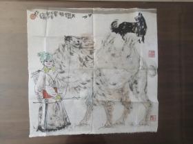 刘宝平 杭州一幅 ；大漠情界、66 x 66 cm。