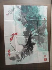 画家 王守宜 画作 一幅 ；88x67 cm。