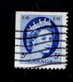 加拿大盖销  邮票 1枚；女皇、2.4x2.2 cm‘’、