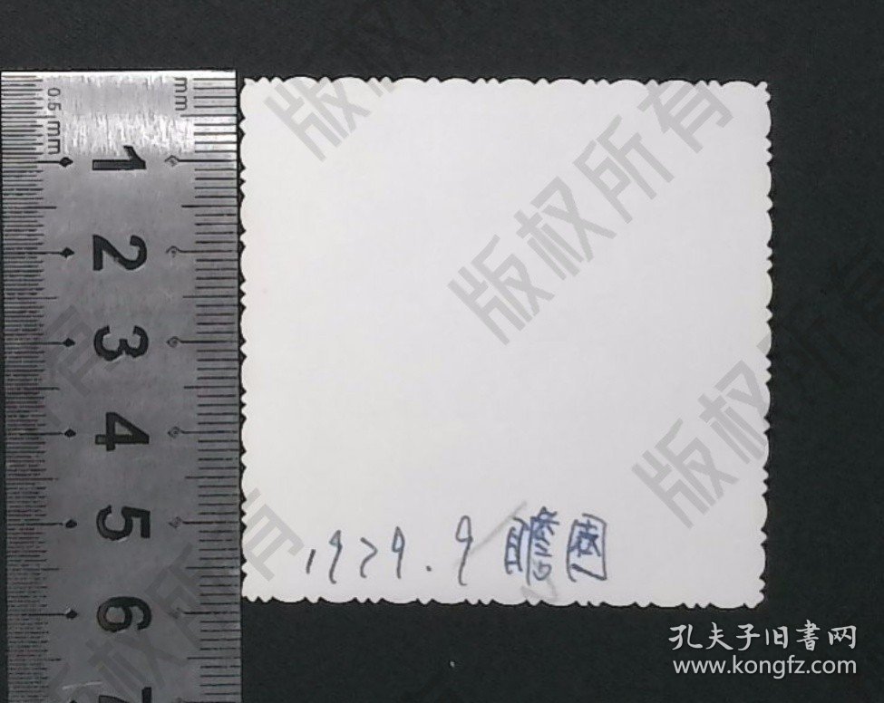 zp120,老照片，军人，1979年着65式军服，五星帽，站如松，位于南京市瞻园景区内留影