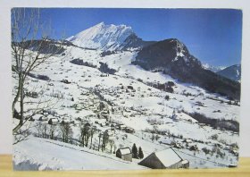 瑞士原版风景明信片 疗养胜地安登（AMDEN）的冬天