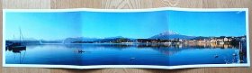 原版 大版卢塞恩湖（LUZERN）三折风景明信片