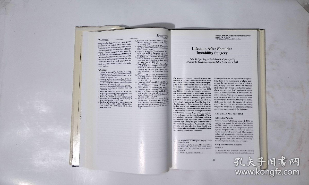 CLINICAL ORTHOPAEDICS AND RELATED RESEARCH(临床骨科学与相关研究)，期数：414，cwg_wwqk_1