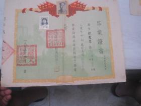 1955年<宝应县初级中学>毕业证书（有钢印）