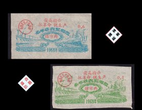 重庆奉节县1969年《衣絮棉票》共两枚合计价：（15-16）