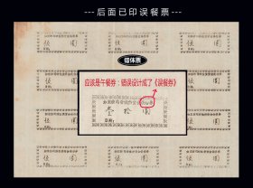 错体票：江苏1983年《布票---贰寸》80枚完整版：后面已印餐票。品种独特（53-54）