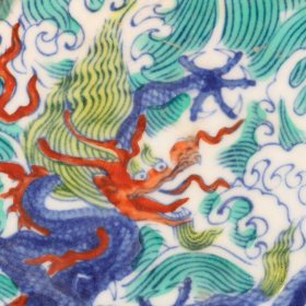 斗彩龙纹水洗 尺寸 高2直径17.5厘米