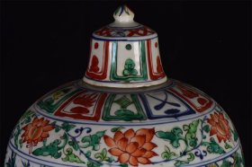 张文进造五彩萧何月下追韩信纹梅瓶 高:48厘米 宽:24厘米