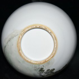 浅绛彩花鸟纹西瓜罐一对【26×24cm】