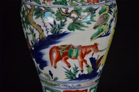 张文进造五彩萧何月下追韩信纹梅瓶 高:48厘米 宽:24厘米