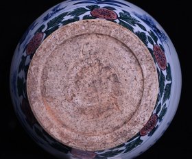 青花五彩关公刮骨疗伤人物故事纹盖罐，高40×33厘米