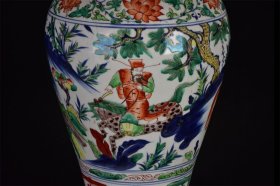 张文进造五彩萧何月下追韩信纹梅瓶 高:48厘米 宽:24厘米