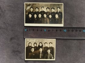 老照片，1952年东北财经学院同学合影，1952年东北财经学院欢送静安同志离沈赴京留念2张原版老照片合售，东北财经学院刚成立时的珍贵照片——LJ316