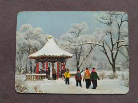 1978年年历片，雪中游北京中山公园，香港中国旅行社出品——TB045