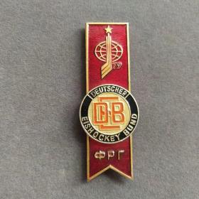 老徽章，1979年苏维埃社会主义共和国联盟举办的世界冰球锦标赛德国冰球联盟队徽章，deutscher eishockey bund——E1210