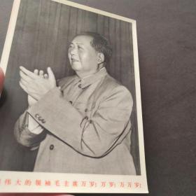 **时期美术明信片，文美28明信片，我们伟大的领袖毛主席万岁万岁万万岁，中国人民邮政明信片——E1772