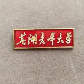 老徽章，芜湖老年大学校徽，红色教工款——E1620