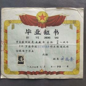 1964年安徽省合肥市第四中学毕业证书——E1499