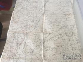 民国地图一幅 拜泉干丰镇附近图其三  长76厘米，宽54厘米