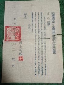 1954年新生录取通知书（油印）