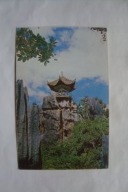 石林   峰亭仰望       中英文版      明信片1张    中国旅游出版社
