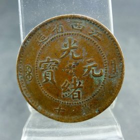 清代机制铜板江西省造光绪元宝宝昌当十铜元保真保老古董古玩杂项收藏