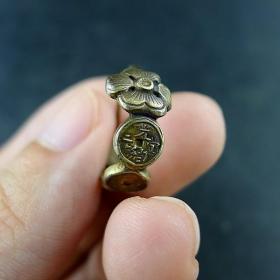 清代银耳环光绪元宝天子万年联钱纹带款老银饰品保真保老古董古玩杂项收藏