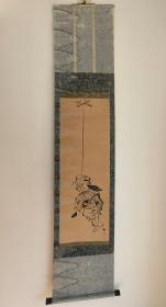 日本回流   文雀《大津绘人物画》纸本立轴（095）
