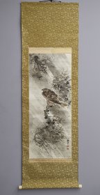 日本回流 日本著名画家 俳人 与谢芜村（谢春星，谢寅）《 鹰》 （印刷）纸本立轴