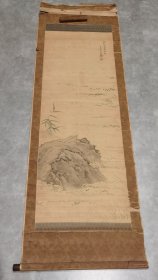 日本回流 日本著名画家   立原任（立原杏所）《寿龟图》（手绘）绢本立轴 055