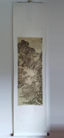 日本回流  石谿（石溪道人）水墨山水画作品《山高水长》（印刷）纸本立轴（017）