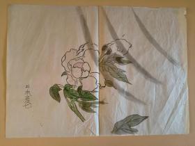 日本回流 《牡丹花画稿》 纸本软片