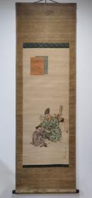 日本回流   日本著名画家 池田桂仙《历史人物画》（手绘）绢本立轴（118）